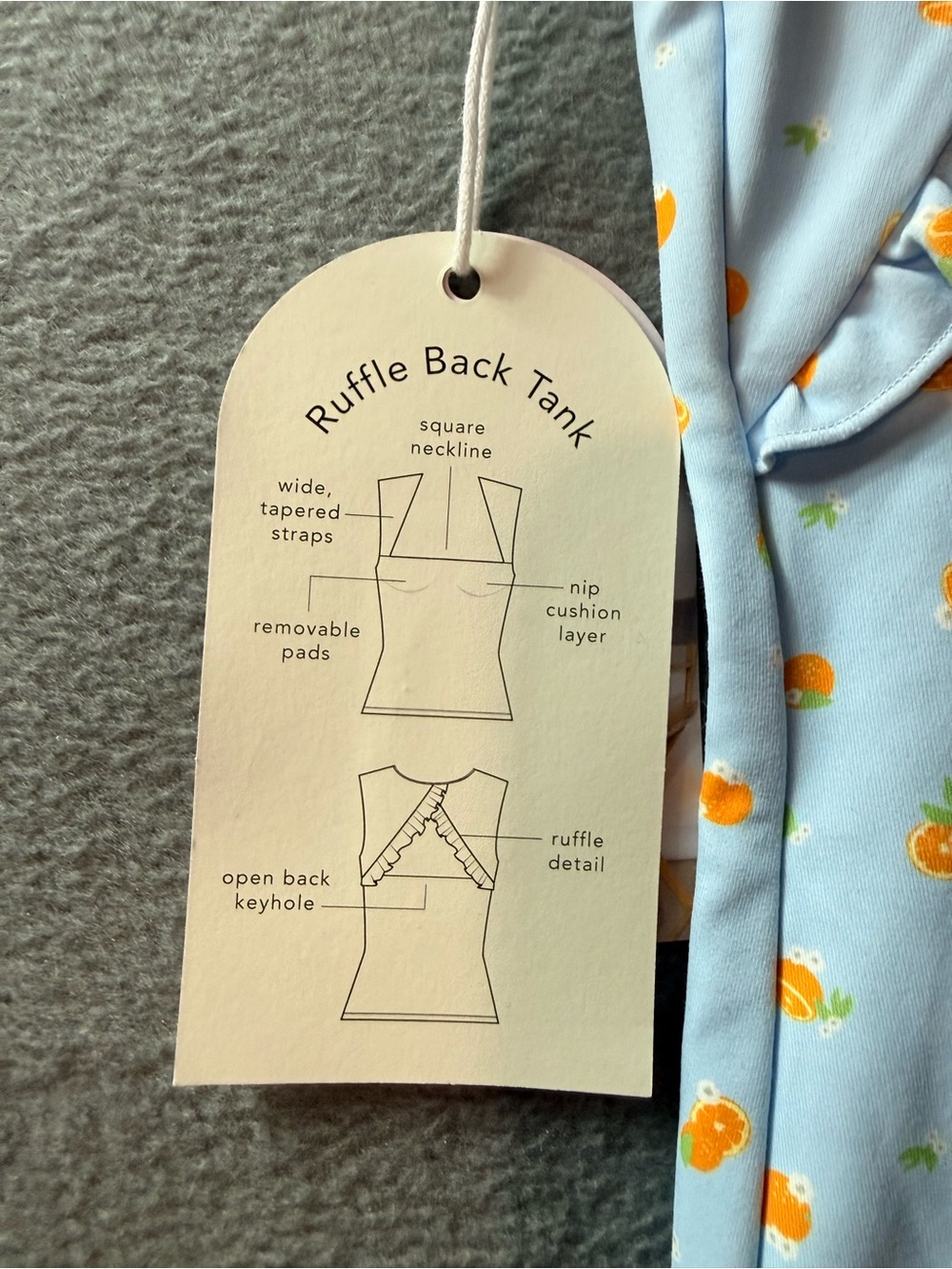 Blogilates - Ruffle Back Tank with Blue Citrus Print - Picture 6 of 8